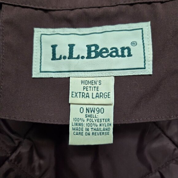 Vintage L.L. Bean Petite XL Flannel Lined Burgundy Maroon Barn Chore Jacket - Picture 4 of 13